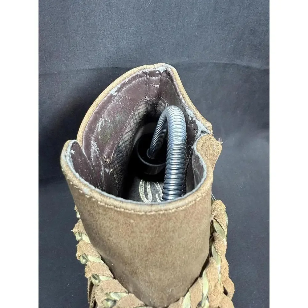 Sbicca Boots Womens Size 10 Wedge Fringe Suede Western Boho Zip Ankle‎ Booties